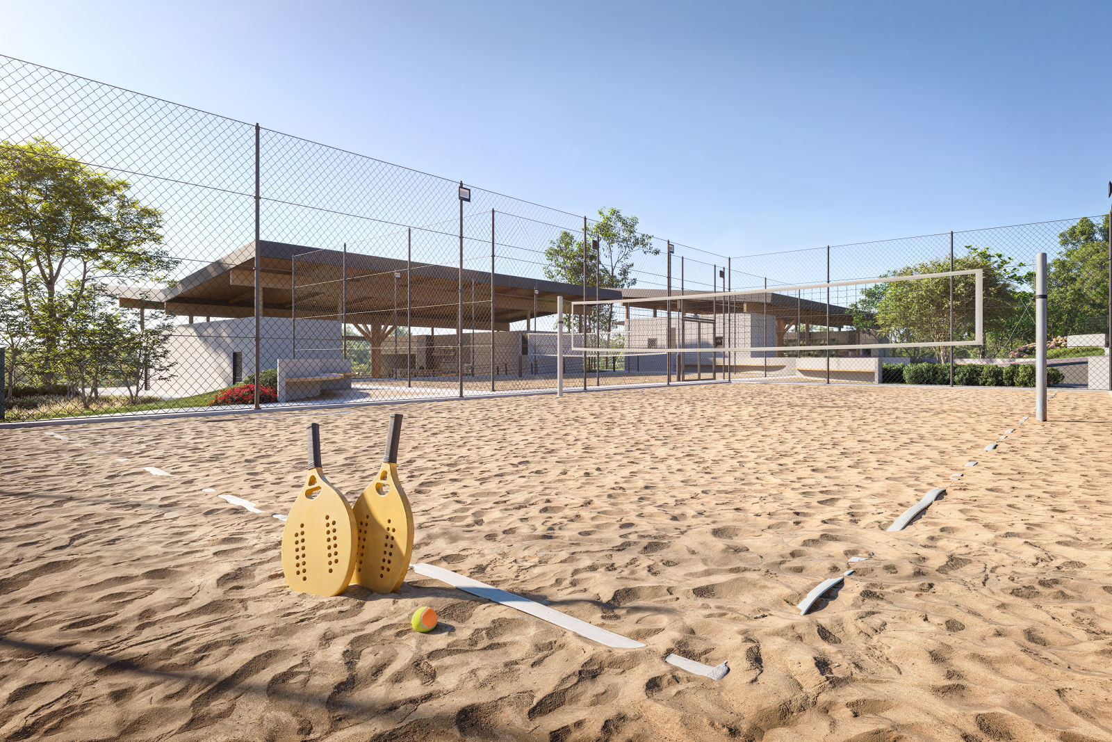 Quadras e estruturas esportivas da Praça dos Lagos.